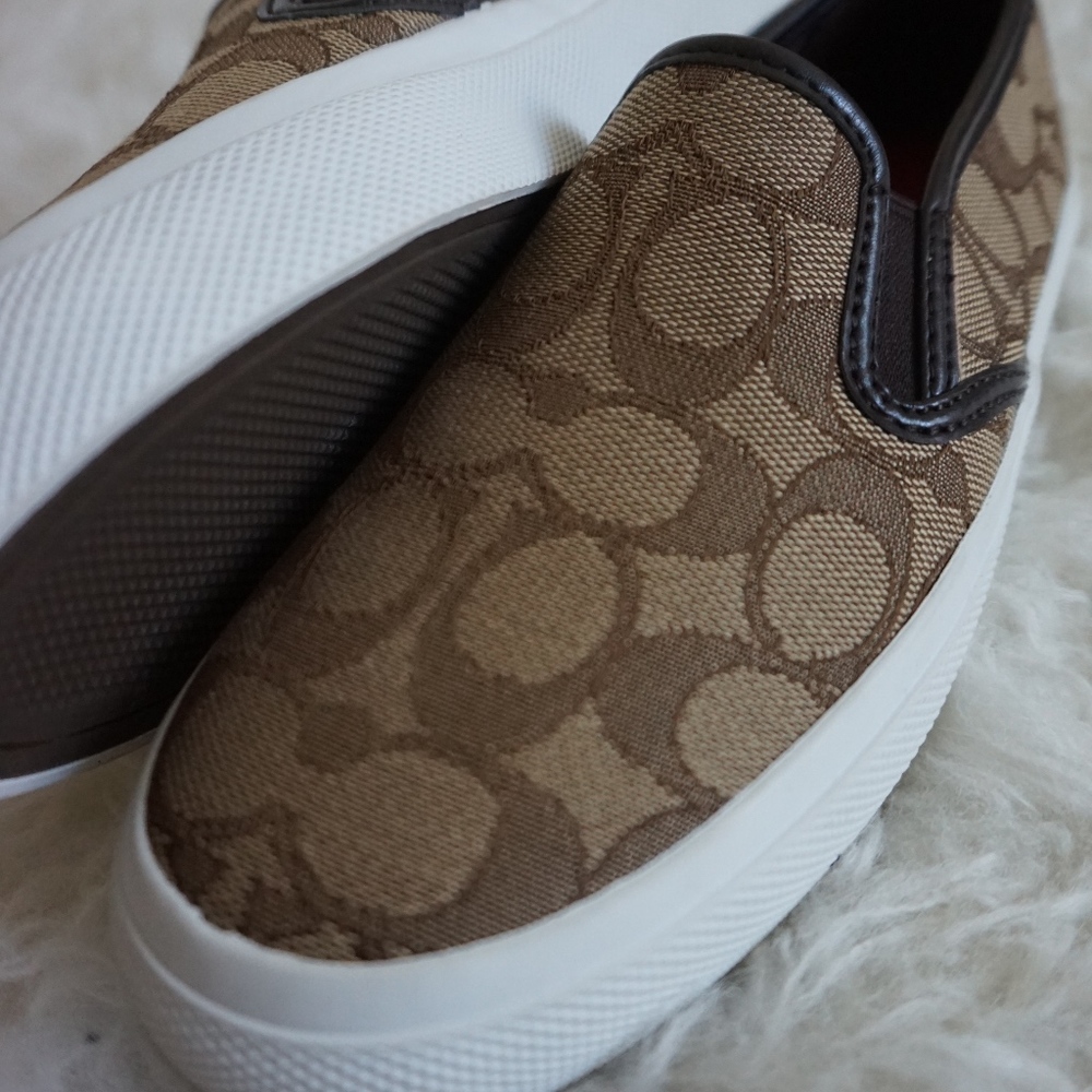New COACH Chrissy Slip On Sneakers brown f